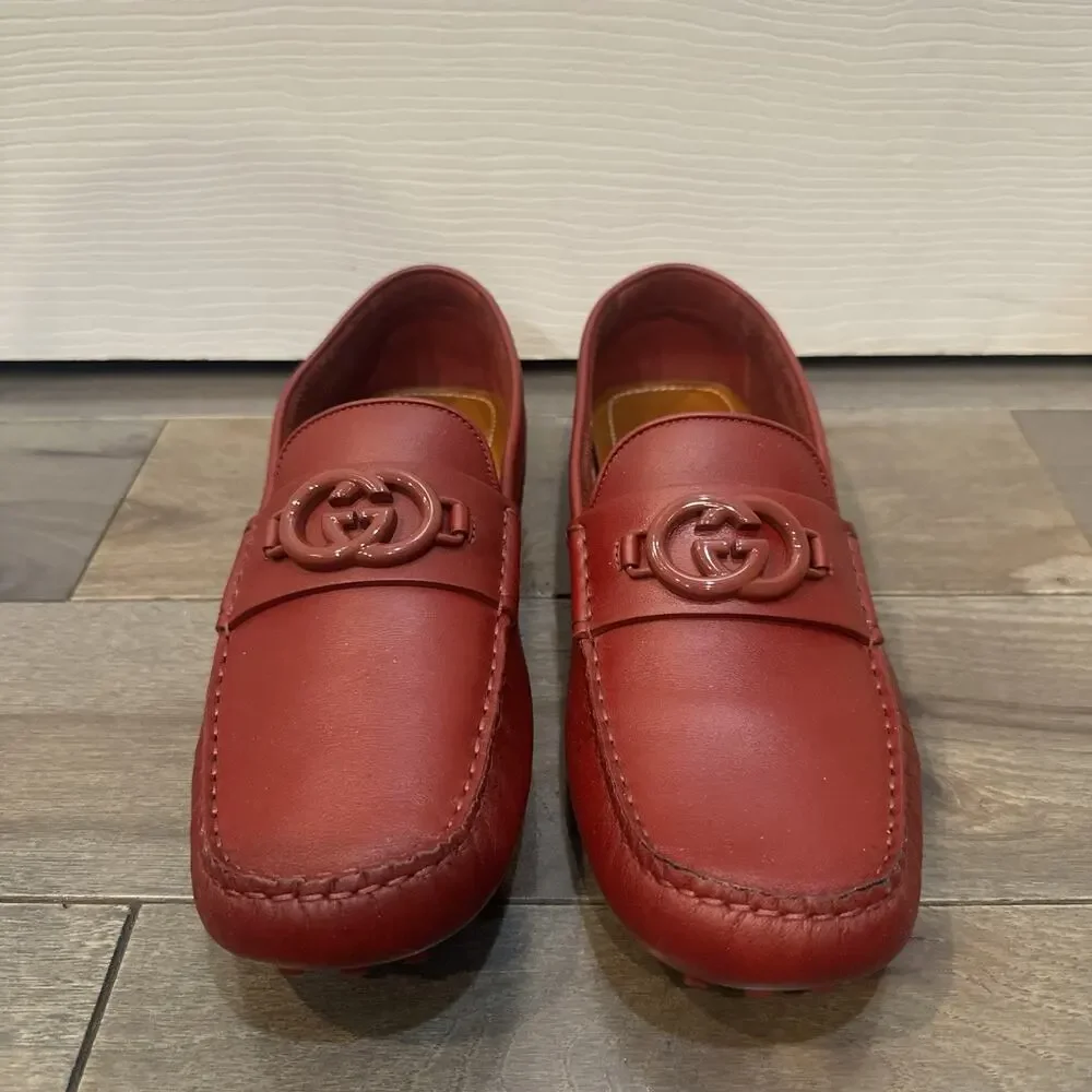 AUTHENTIC GUCCI INTERLOCKING G MOCCASINS LOAFERS 692379 GG 10 (fits USA sz 11)